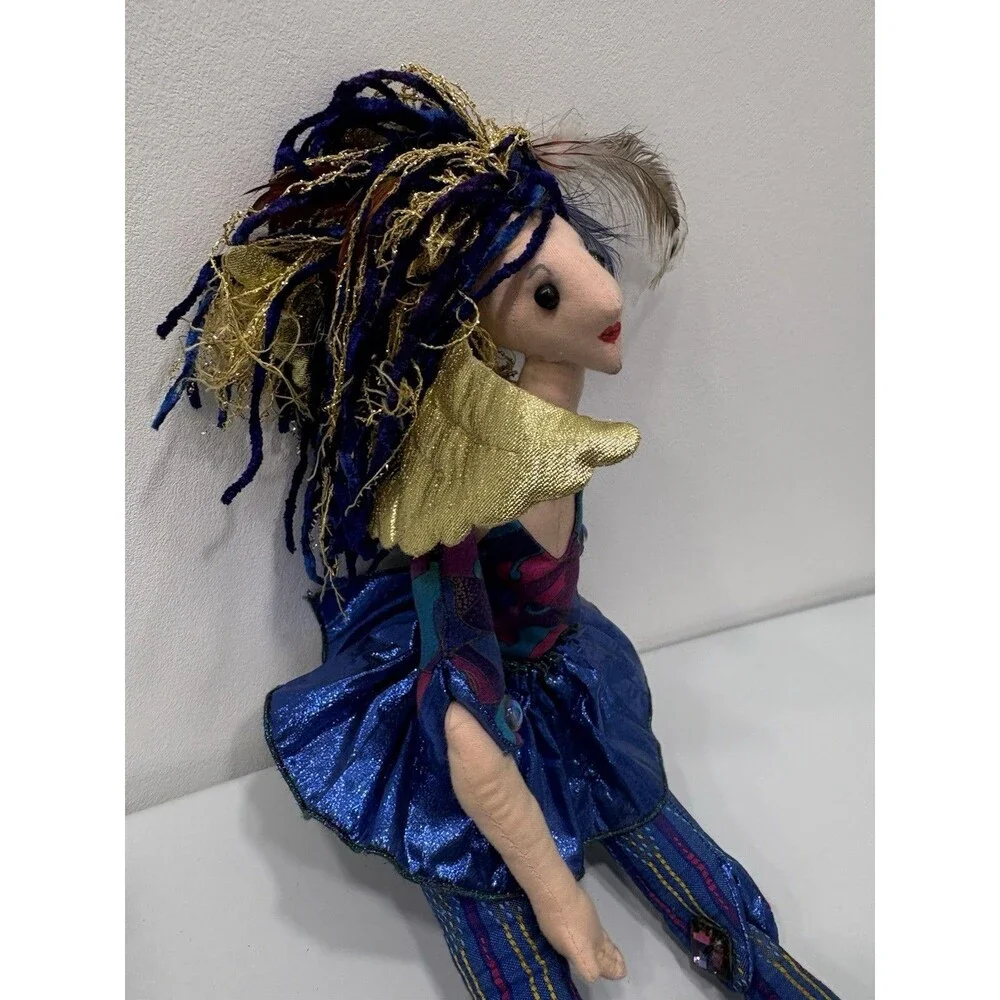 VTG OOAK Folk Art Sculpted Cloth Doll 21